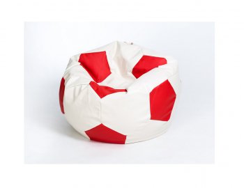 Кресло-мешок Мяч большой Экокожа бело-красное в Верхней Пышме - verhnyaya-pyshma.mebel-74.com | фото