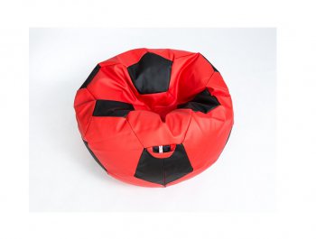 Кресло-мешок Мяч большой Экокожа красно-черное в Верхней Пышме - verhnyaya-pyshma.mebel-74.com | фото