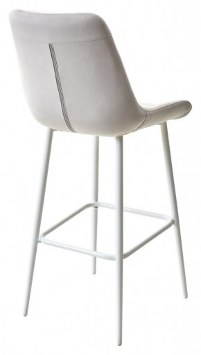 Барный стул ХОФМАН, цвет H-09 Светло-серый, велюр / белый каркас М-City в Верхней Пышме - verhnyaya-pyshma.mebel-74.com | фото