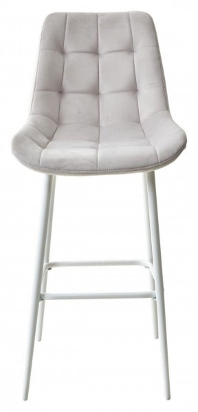 Барный стул ХОФМАН, цвет H-09 Светло-серый, велюр / белый каркас М-City в Верхней Пышме - verhnyaya-pyshma.mebel-74.com | фото