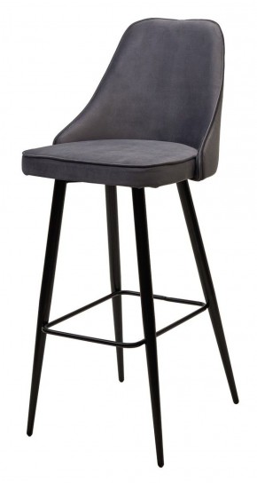 Барный стул NEPAL-BAR СЕРЫЙ #27, велюр/ черный каркас (H=78cm) М-City в Верхней Пышме - verhnyaya-pyshma.mebel-74.com | фото