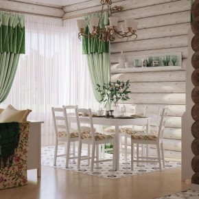 Комлект Вествик обеденный стол и четыре стула, массив сосны, цвет белый в Верхней Пышме - verhnyaya-pyshma.mebel-74.com | фото