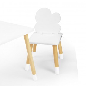 Комплект детской мебели стол и два стула Облачко (Белый/Белый/Береза) в Верхней Пышме - verhnyaya-pyshma.mebel-74.com | фото