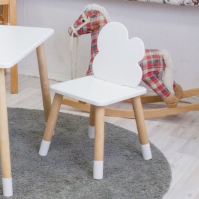 Комплект детской мебели стол и два стула Облачко (Белый/Белый/Береза) в Верхней Пышме - verhnyaya-pyshma.mebel-74.com | фото