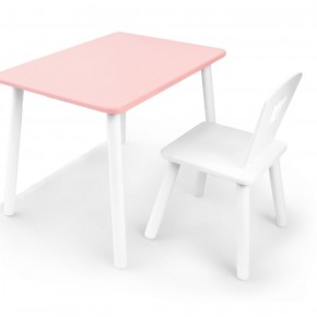Комплект детской мебели стол и стул Корона (Розовый/Белый/Белый) в Верхней Пышме - verhnyaya-pyshma.mebel-74.com | фото
