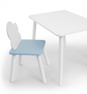 Комплект детской мебели стол и стул Облачко (Белый/Голубой/Белый) в Верхней Пышме - verhnyaya-pyshma.mebel-74.com | фото
