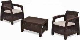 Комплект мебели Корфу Уикенд (Corfu Weekend) коричневый - серо-бежевый * в Верхней Пышме - verhnyaya-pyshma.mebel-74.com | фото