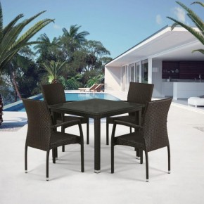 Комплект плетеной мебели T257A/YC379A-W53 Brown (4+1) + подушки на стульях в Верхней Пышме - verhnyaya-pyshma.mebel-74.com | фото