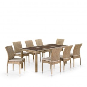 Комплект плетеной мебели T365/Y380B-W65 Light Brown (8+1) в Верхней Пышме - verhnyaya-pyshma.mebel-74.com | фото