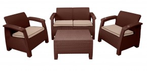 Комплект уличной мебели Yalta Premium Terrace Set (Ялта) шоколадый (+подушки под спину) в Верхней Пышме - verhnyaya-pyshma.mebel-74.com | фото