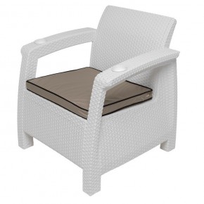 Комплект уличной мебели Yalta Premium Terrace Triple Set (Ялта) белый (+подушки под спину) в Верхней Пышме - verhnyaya-pyshma.mebel-74.com | фото