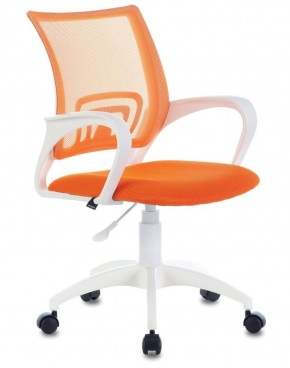 Кресло BRABIX "Fly MG-396W", пластик белый, сетка, оранжевое, 532401, MG-396W_532401 в Верхней Пышме - verhnyaya-pyshma.mebel-74.com | фото