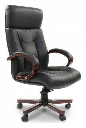 Кресло для руководителя Chairman 421 черный/орех темный, черный в Верхней Пышме - verhnyaya-pyshma.mebel-74.com | фото