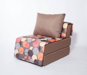 Кресло-кровать бескаркасное Харви (коричневый-геометрия браун) в Верхней Пышме - verhnyaya-pyshma.mebel-74.com | фото