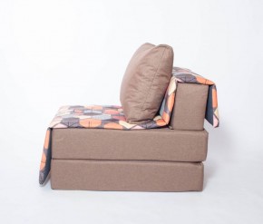 Кресло-кровать бескаркасное Харви (коричневый-геометрия браун) в Верхней Пышме - verhnyaya-pyshma.mebel-74.com | фото