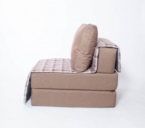 Кресло-кровать бескаркасное Харви (коричневый-квадро беж) в Верхней Пышме - verhnyaya-pyshma.mebel-74.com | фото