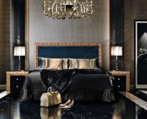 Кровать 2-х спальная (1,6 м) Тиффани Premium черная/золото с мягким элементом (Антрацит) с подъемным механизмомарт (ТФКР-3[3](П) в Верхней Пышме - verhnyaya-pyshma.mebel-74.com | фото