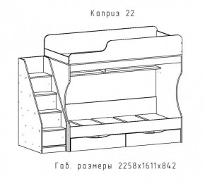КАПРИЗ-22 Кровать двухъярусная 800 настил ЛДСП в Верхней Пышме - verhnyaya-pyshma.mebel-74.com | фото