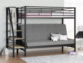 Кровать двухъярусная с диваном "Мадлен-3" (Черный/Серый) в Верхней Пышме - verhnyaya-pyshma.mebel-74.com | фото