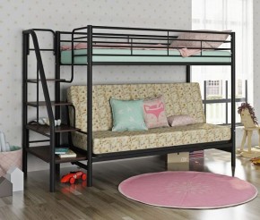 Кровать двухъярусная с диваном "Мадлен-3" (Черный/Серый) в Верхней Пышме - verhnyaya-pyshma.mebel-74.com | фото