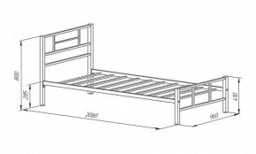 Кровать металлическая "Кадис 900х1900" Белый в Верхней Пышме - verhnyaya-pyshma.mebel-74.com | фото