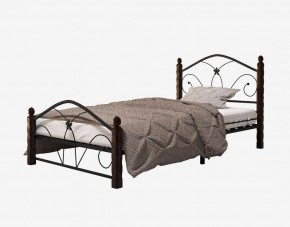 Кровать "Селена 1" Черная (900*2000) (ножки-шоколад) с коваными элементами в Верхней Пышме - verhnyaya-pyshma.mebel-74.com | фото