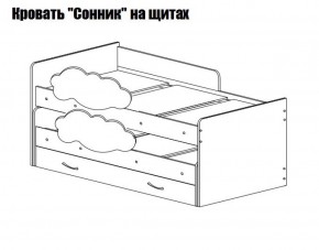 Кровать выкатная Соник на щитах (800*1600) с бортиком + ящик в Верхней Пышме - verhnyaya-pyshma.mebel-74.com | фото