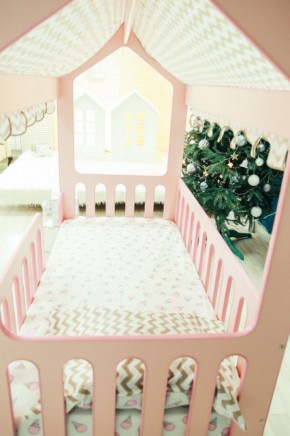 Кровать-домик без ящика 800*1600 (Розовый) в Верхней Пышме - verhnyaya-pyshma.mebel-74.com | фото