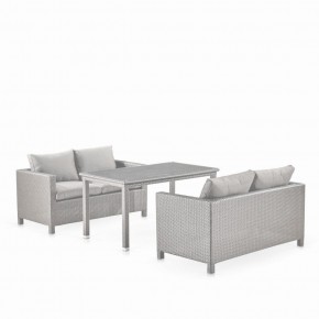 Обеденный комплект плетеной мебели с диванами T256C/S59C-W85 Latte в Верхней Пышме - verhnyaya-pyshma.mebel-74.com | фото