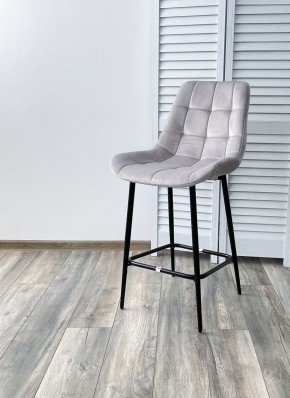 Полубарный стул ХОФМАН, цвет H-09 Светло-серый, велюр / черный каркас H=63cm М-City в Верхней Пышме - verhnyaya-pyshma.mebel-74.com | фото