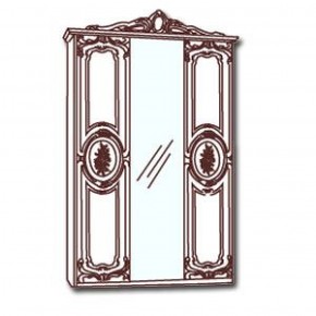 Шкаф 3-х дверный с зеркалами (01.143) Роза (беж) в Верхней Пышме - verhnyaya-pyshma.mebel-74.com | фото