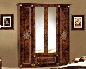 Шкаф 4-х дверный с зеркалами (02.144) Рома (орех) в Верхней Пышме - verhnyaya-pyshma.mebel-74.com | фото