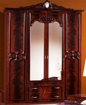 Шкаф 4-х дверный с зеркалами (03.144) Ольга (могано) в Верхней Пышме - verhnyaya-pyshma.mebel-74.com | фото