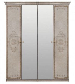 Шкаф 4-х створчатый (1+2+1) с Зеркалом "Патрисия" (крем) в Верхней Пышме - verhnyaya-pyshma.mebel-74.com | фото