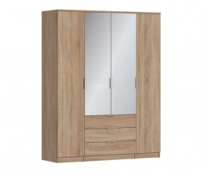 Шкаф 4х дверный с зеркалами Николь СБ-2595/1 (Дуб Сонома) в Верхней Пышме - verhnyaya-pyshma.mebel-74.com | фото