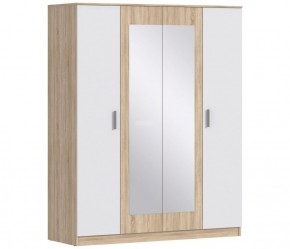 Шкаф 4х дверный с зеркалами Уют СБ-2750/1 (Дуб Сонома/Белый) в Верхней Пышме - verhnyaya-pyshma.mebel-74.com | фото
