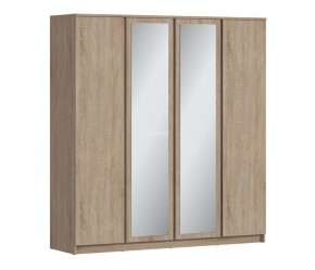 Шкаф 4х дверный с зеркалами Веста СБ-3082 (Дуб Сонома) в Верхней Пышме - verhnyaya-pyshma.mebel-74.com | фото