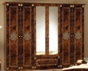 Шкаф 6-и дверный с зеркалами (02.146) Рома (орех) в Верхней Пышме - verhnyaya-pyshma.mebel-74.com | фото