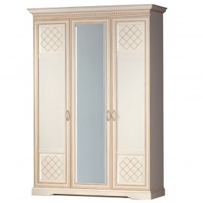 Шкаф для одежды 3-дверный №800 Парма кремовый белый в Верхней Пышме - verhnyaya-pyshma.mebel-74.com | фото