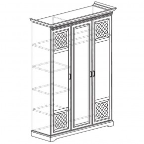 Шкаф для одежды 3-дверный №800 Парма кремовый белый в Верхней Пышме - verhnyaya-pyshma.mebel-74.com | фото
