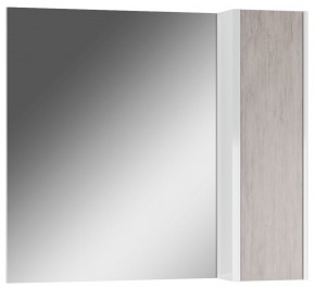 Шкаф-зеркало Uno 80 Дуб серый левый/правый Домино (DU1504HZ) в Верхней Пышме - verhnyaya-pyshma.mebel-74.com | фото