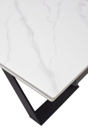 Стол LIVORNO 180 MATT WHITE MARBLE SOLID CERAMIC / BLACK, ®DISAUR в Верхней Пышме - verhnyaya-pyshma.mebel-74.com | фото