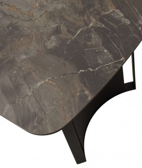 Стол RASMUS 160 KL-80 Серый мрамор, итальянская керамика / черный каркас, ®DISAUR в Верхней Пышме - verhnyaya-pyshma.mebel-74.com | фото