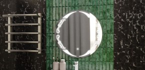 Зеркало Канберра 700х700 с подсветкой Домино (GL7032Z) в Верхней Пышме - verhnyaya-pyshma.mebel-74.com | фото